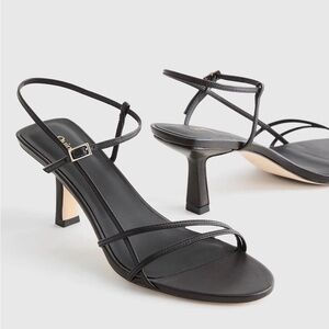 Quince Black Strappy Heels